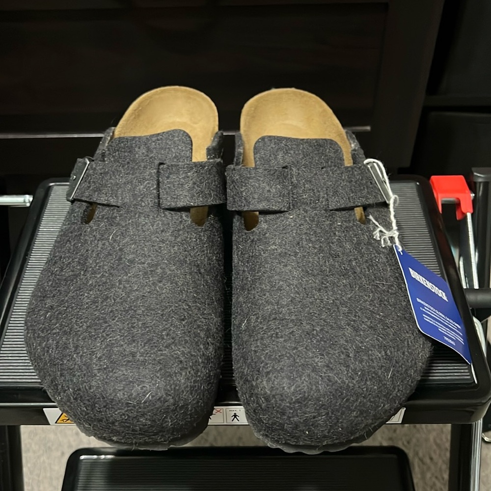 Birkenstock Boston - Wool - Anthracite - Size 9 (42) - NEW